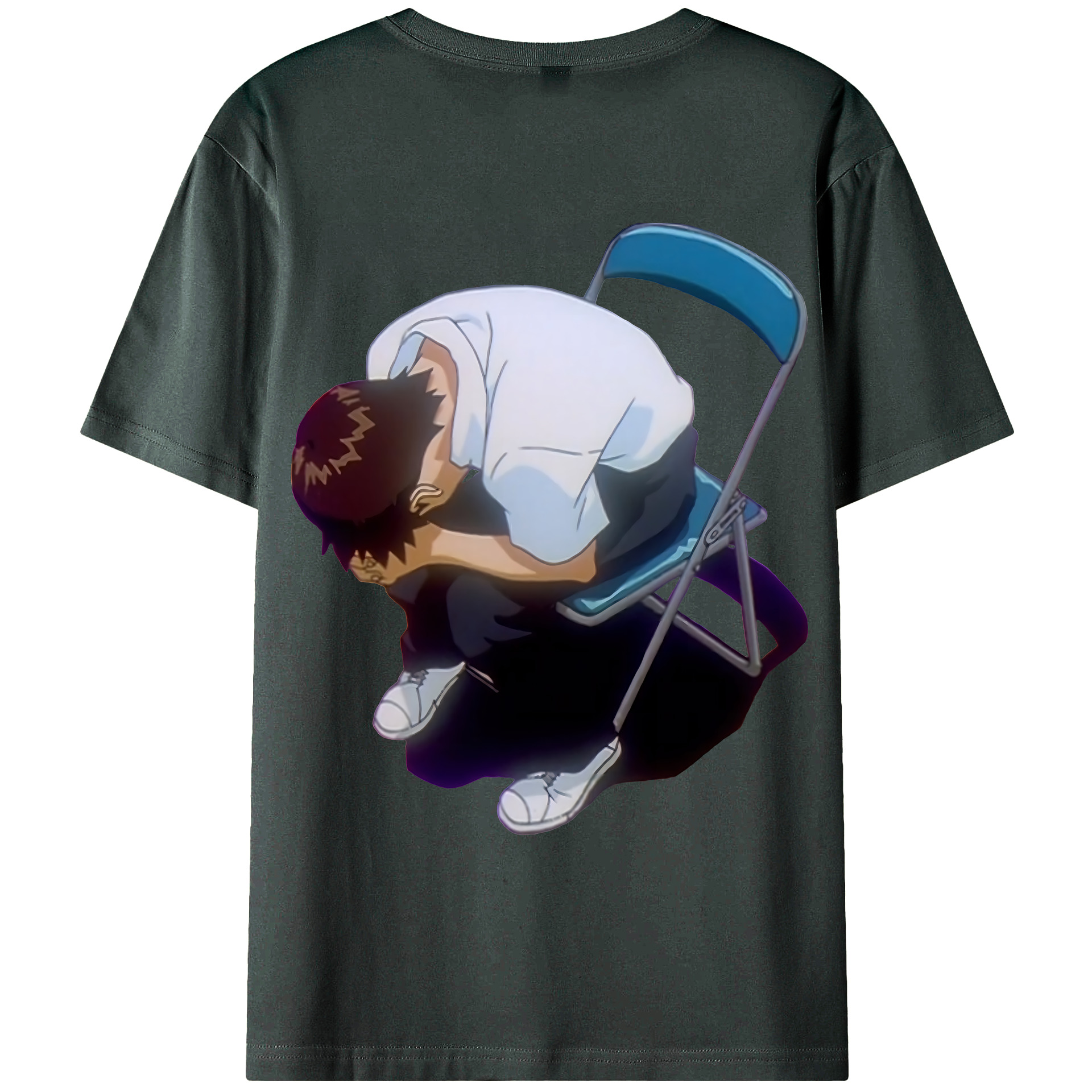 （画像用） EVA 新世紀エヴァンゲリオン 綿100％ メンズ半袖Tシャツ（バックプリント） 通気性